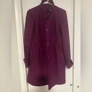 Plum J.Crew Wool Coat